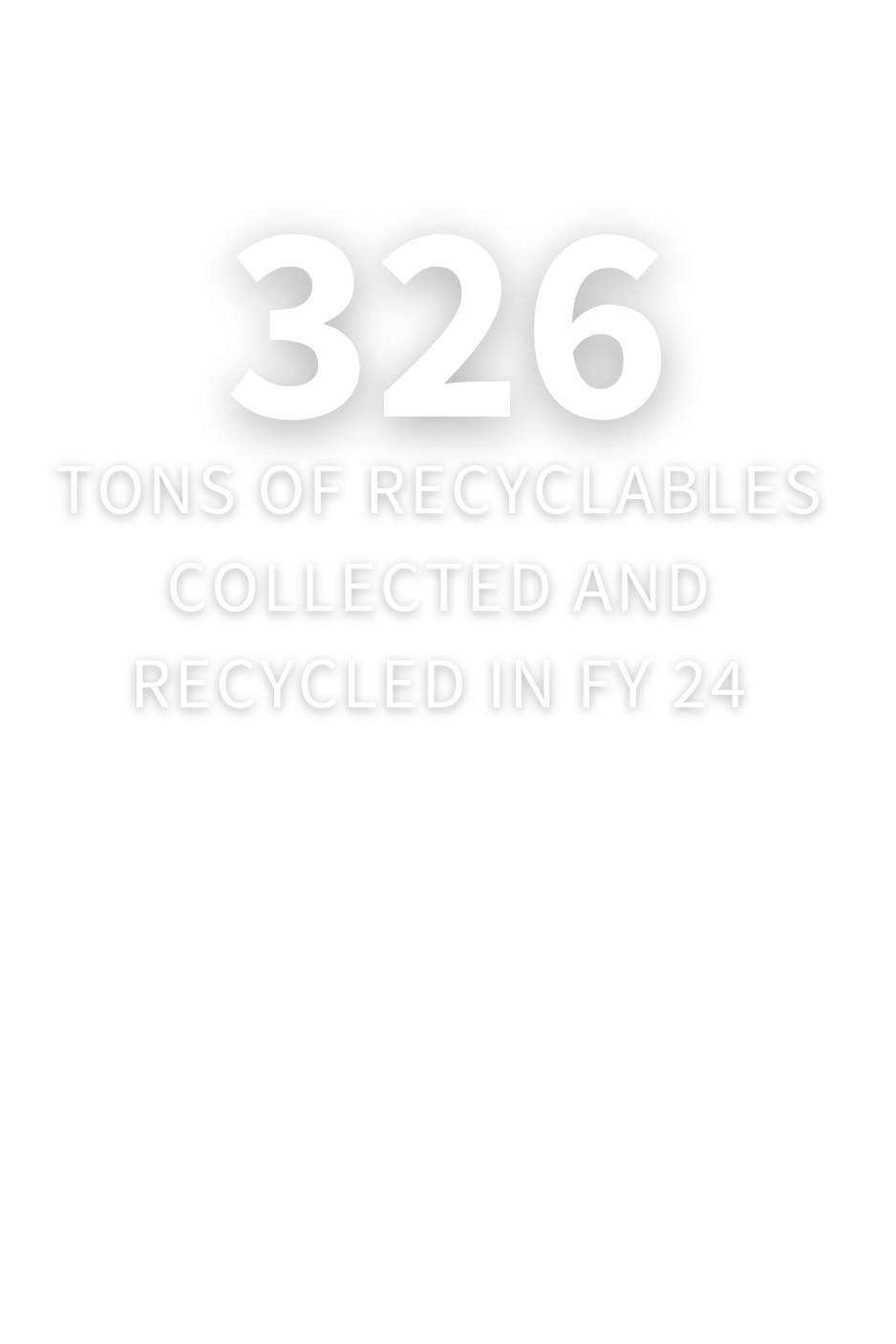 326 TONS OF RECYCLABLES COLLECTED AND RECYCLED IN FY24